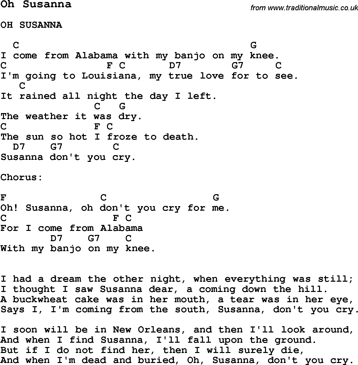 Сюзанна песня на русском. Oh Susanna Ukulele. Oh Susanna текст. Текст песни Сюзанна. Сюзанна аккорды.